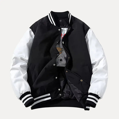 Veste universitaire élégante à capuche patchwork