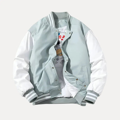 Veste universitaire élégante à capuche patchwork