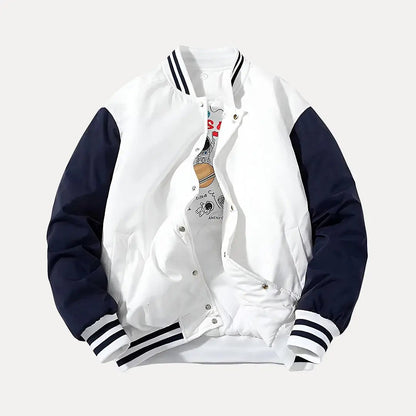 Veste universitaire élégante à capuche patchwork