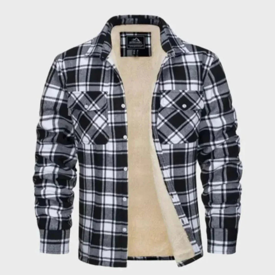 Veste en flanelle douce doublée Sherpa pour femme