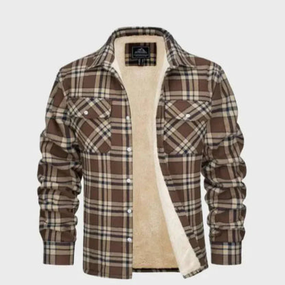 Veste en flanelle douce doublée Sherpa pour femme