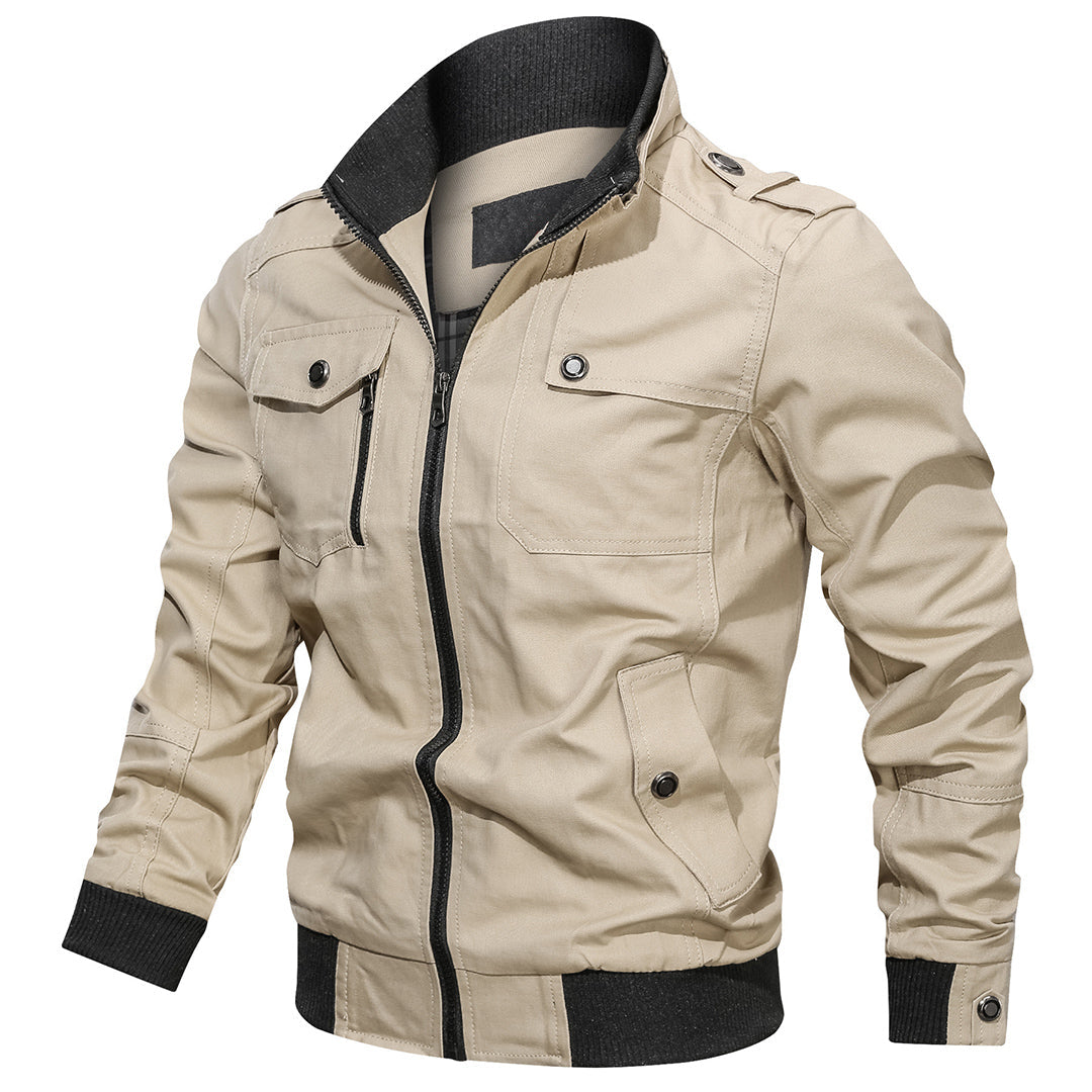 Blouson aviateur homme moderne avec col côtelé et poches