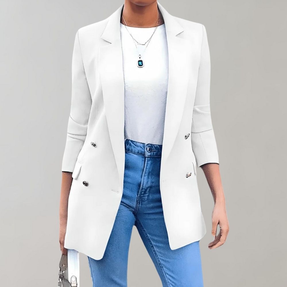 Blazer élégant à manches longues avec revers moderne