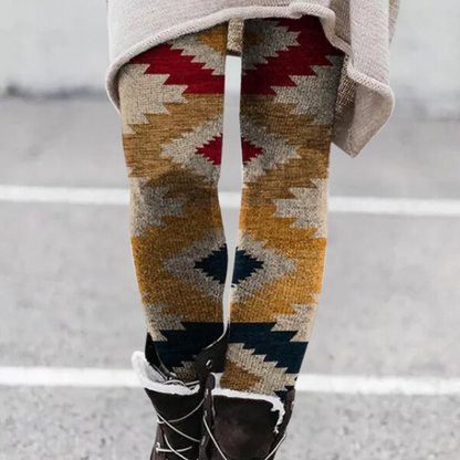 Elegante Leggings Enganliegend Weich Atmungsaktiv Geometrisch - IdealeKleiden