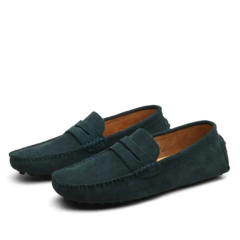 Mocassins en daim marron pour homme