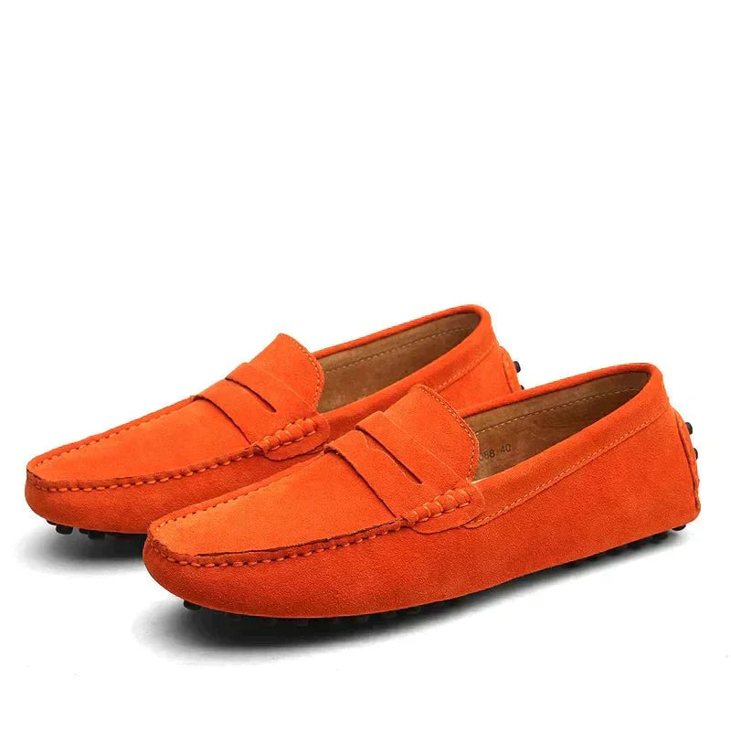Mocassins en daim marron pour homme