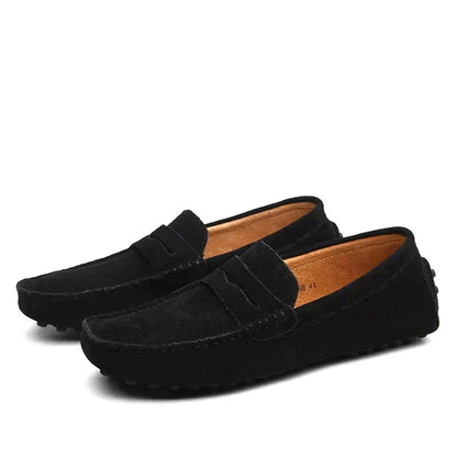 Mocassins en daim marron pour homme
