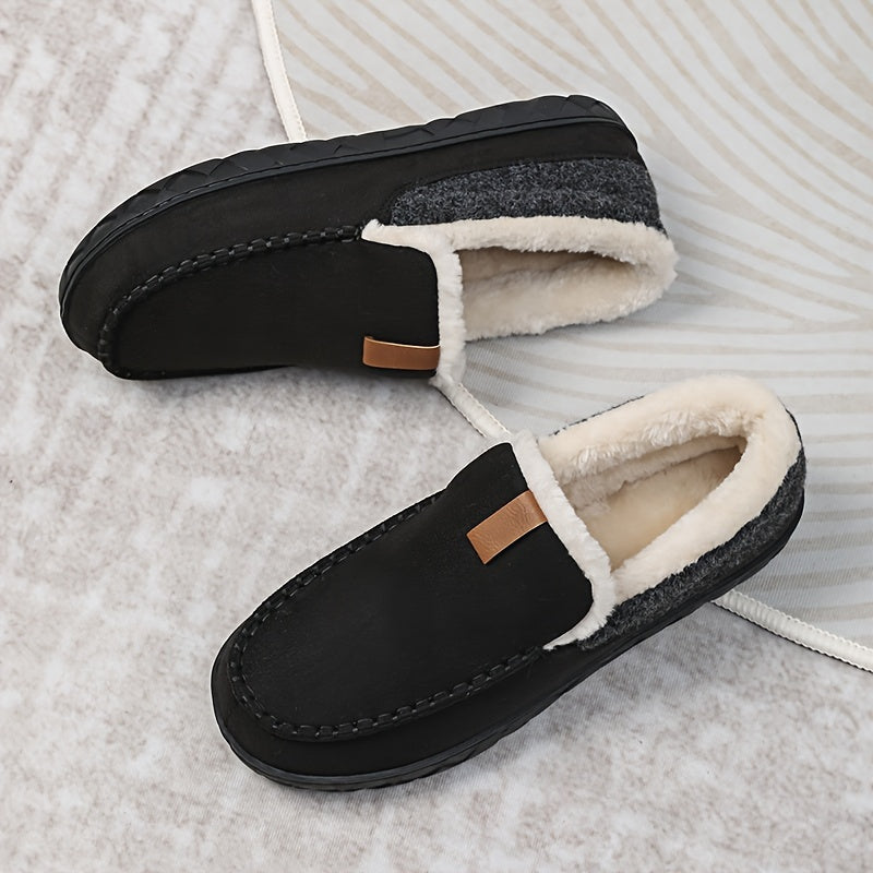 Chaussons homme en laine de mouton chauds pour l'hiver