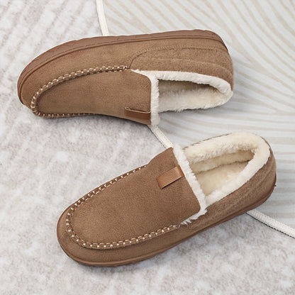 Chaussons homme en laine de mouton chauds pour l'hiver