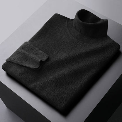 Élégante robe en maille avec col montant et poignets côtelés