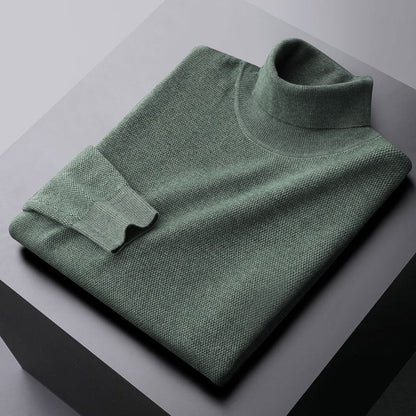 Élégante robe en maille avec col montant et poignets côtelés