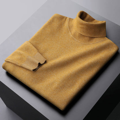 Élégante robe en maille avec col montant et poignets côtelés