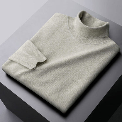 Élégante robe en maille avec col montant et poignets côtelés