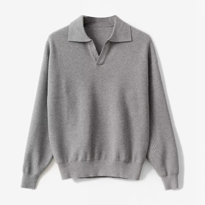 Polo Pull Décontracté Tricoté Manches Longues