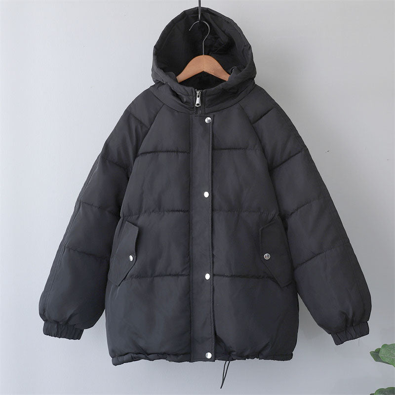 Veste d'hiver chaude pour femme avec capuche et poches