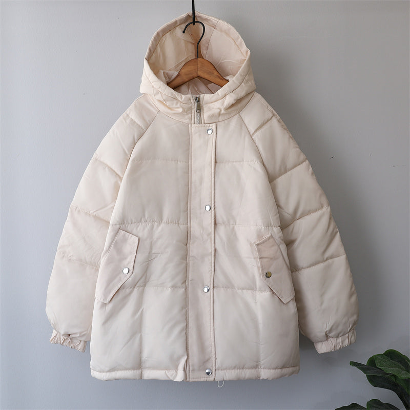 Veste d'hiver chaude pour femme avec capuche et poches