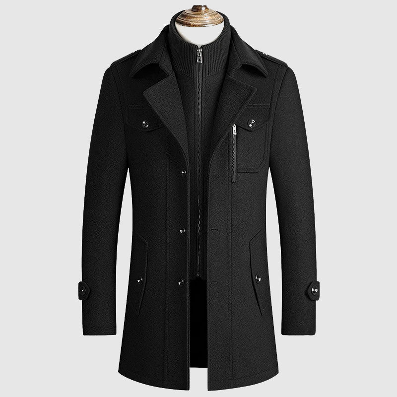 Manteau en laine moderne Martin Verdant Elegant