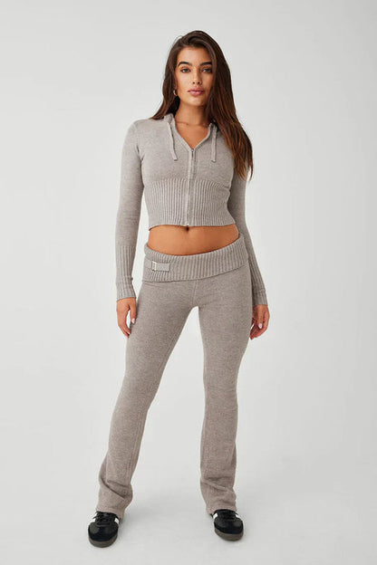 Strick Zweiteiler Damen Loungewear Set - IdealeKleiden