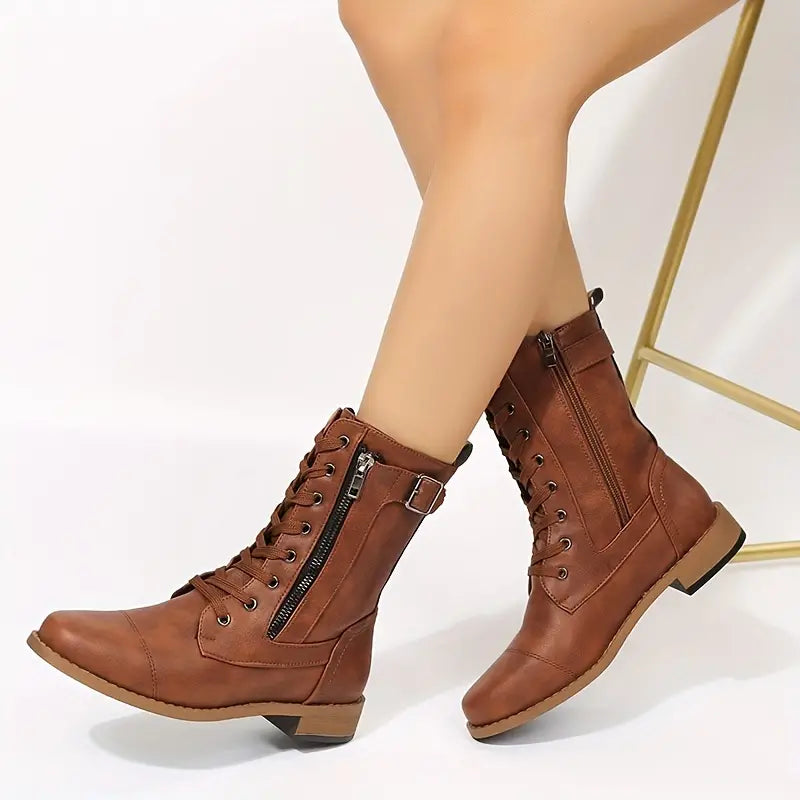 Chaussures femme Bottes à plateforme Lacets Élégant