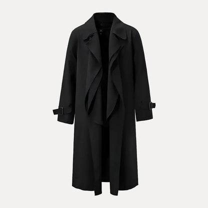 Élégant manteau pour femme avec revers et ceinture
