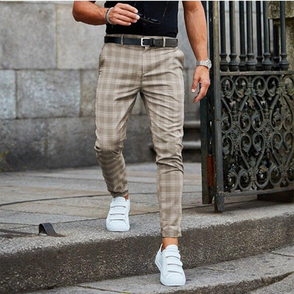 Pantalon chino à carreaux élégant pour homme