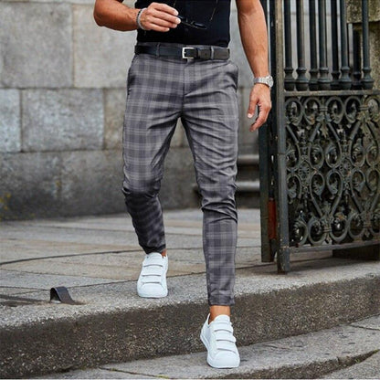 Pantalon chino à carreaux élégant pour homme