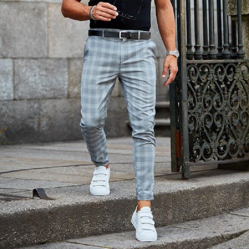 Pantalon chino à carreaux élégant pour homme