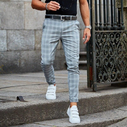 Pantalon chino à carreaux élégant pour homme