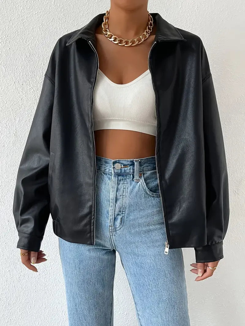 Blouson polaire zippé oversize pour femme