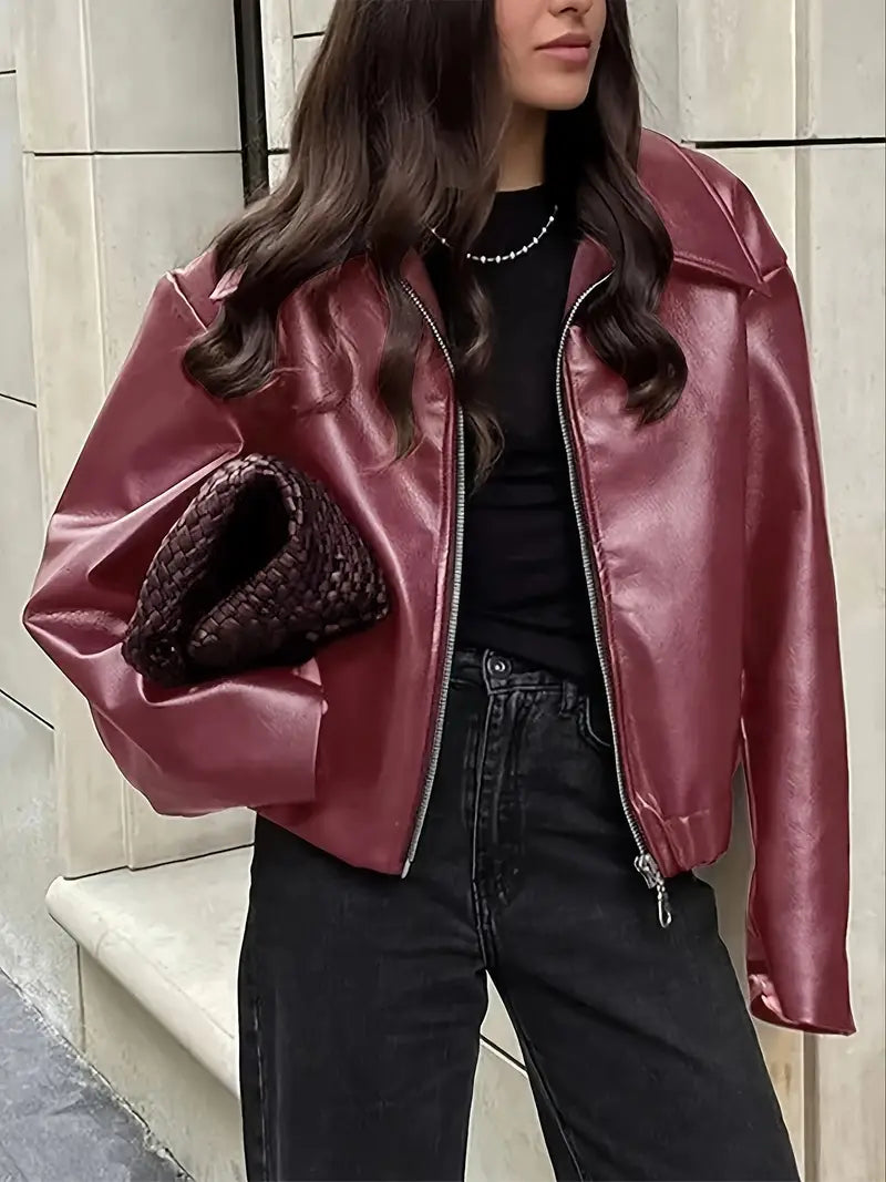 Blouson bomber femme confortable avec fermeture éclair