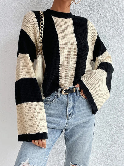 Pulls tricotés à la mode pour femme avec manches larges