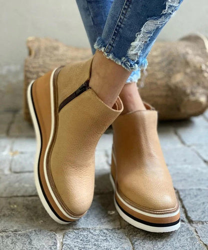 Bottes confortables pour femme à talon compensé