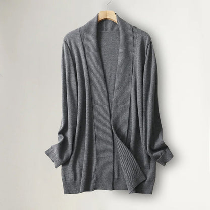 Cardigan long en cachemire à manches longues pour femme