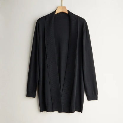 Cardigan long en cachemire à manches longues pour femme
