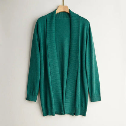 Cardigan long en cachemire à manches longues pour femme
