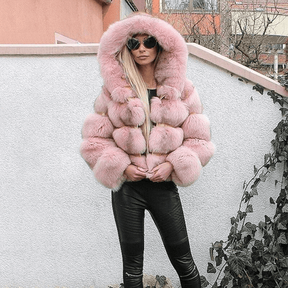 Veste Teddy Oversize Douce à Capuche pour Femmes