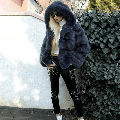 Veste Teddy Oversize Douce à Capuche pour Femmes