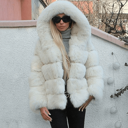 Veste Teddy Oversize Douce à Capuche pour Femmes