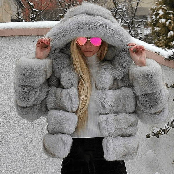Veste Teddy Oversize Douce à Capuche pour Femmes