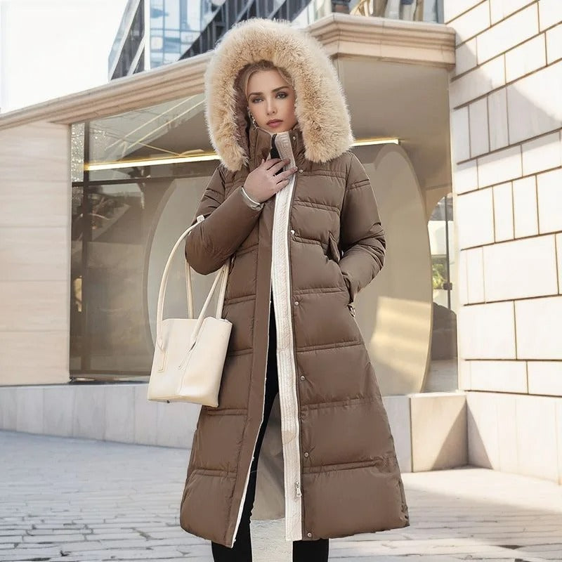 Lange Winterjacke Damen, Warm und Isolierend, Puffer Design - IdealeKleiden