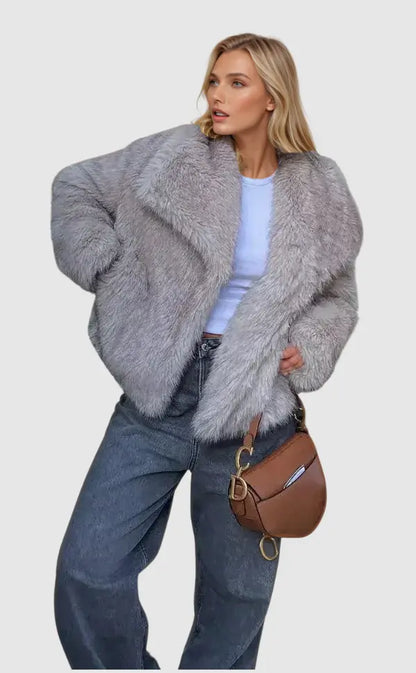 Manteau en fausse fourrure douce Manteau d'hiver en fausse fourrure