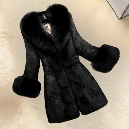 Veste de luxe avec garniture en fourrure - Veste élégante pour femme