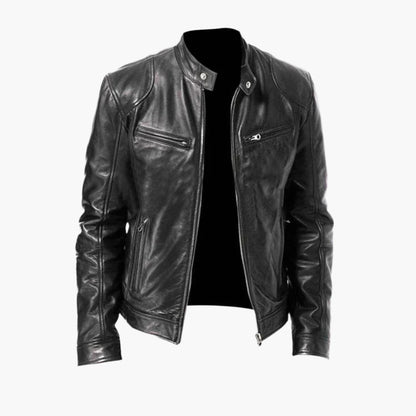 Manteau en cuir style motard classique