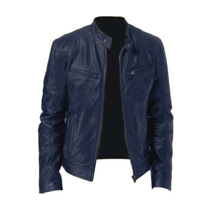 Blouson en cuir élégant pour homme à coupe moderne