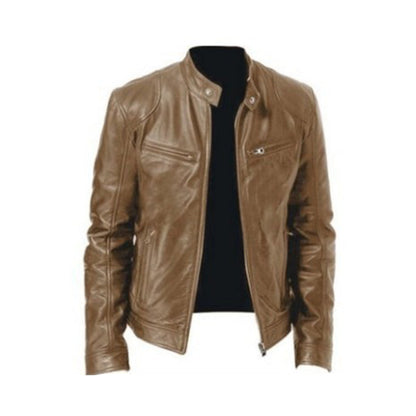 Blouson en cuir élégant pour homme à coupe moderne
