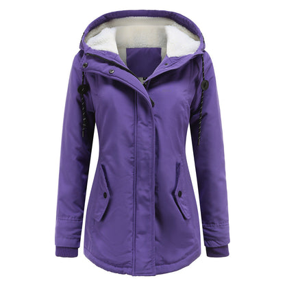 Veste de pluie imperméable doublée polaire capuche
