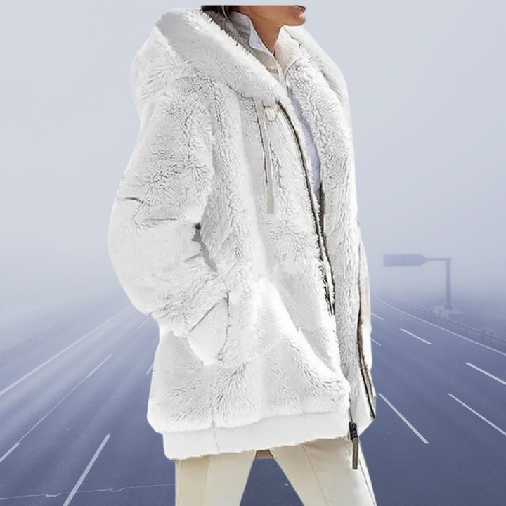 Veste oversize femme en teddy-peluche manteau chaud d&