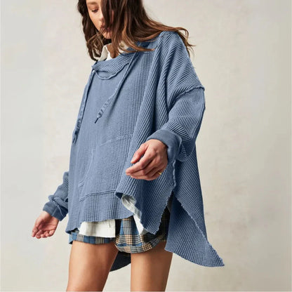 Grand sweat à capuche en maille gaufrée oversize