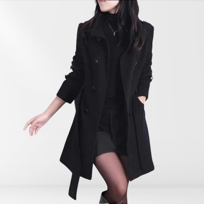 Manteau d'hiver élégant pour femme avec ceinture