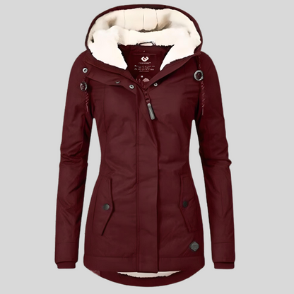 Veste d'hiver pour femme avec capuche et isolation polaire